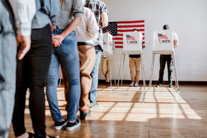 people voting on election day